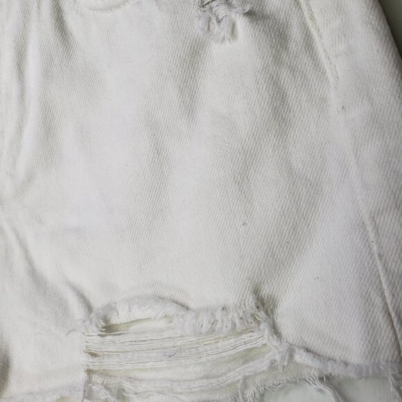We The Free People Sofia White Cut Off Denim Shorts 27 Distressed Jean - Picture 4 of 9